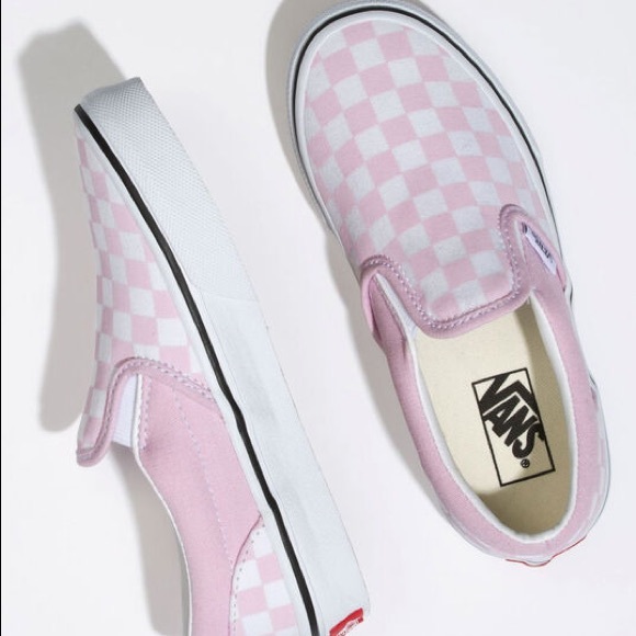 vans baby pink checkered